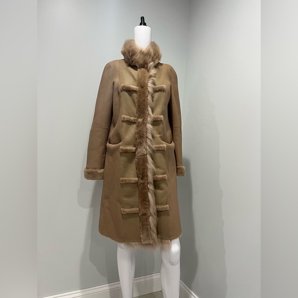 $3375 GRENN PILOT Reversible Shearling Coat size s - Picture 4 of 15